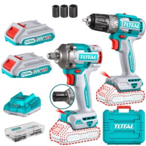 Taladro atorn.20V 3/8"+Pistola impacto 20V TCKLI20271