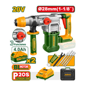 Rotomartillo 20V 4.5 Joules s/carbones + 2bat 4Ah JDLM