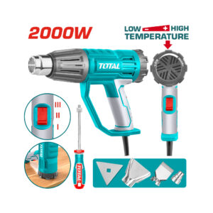 Pistola d/calor 2000W c/temp. reg. + accesorios TB20045